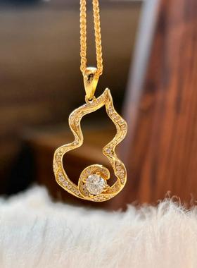 新中式葫芦福禄吊坠项链时尚轻奢