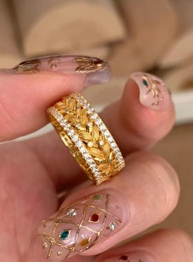 法式复古璀璨星河穗穗平安戒指