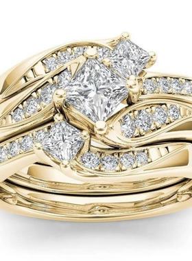 臻荣wish新款镀18k黄金仿真锆石