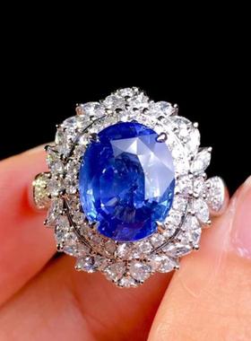 仿斯里兰卡矢车菊蓝宝石戒指女