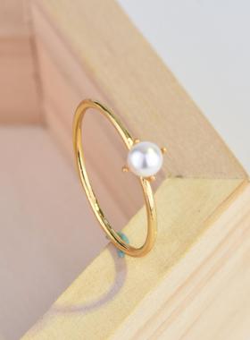 臻荣wish新款镀18k黄金镶嵌一颗