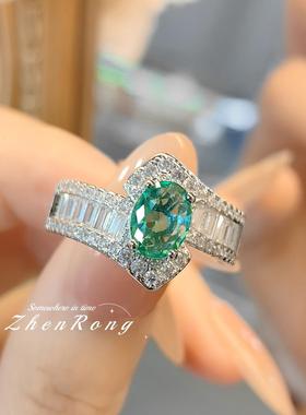 复古高级感人工培育帕拉伊巴戒指