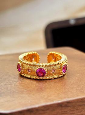 意大利织纹雕金宫廷风滚珠边蕾丝