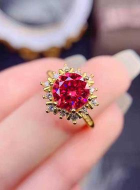 新款气质镀18k黄金红刚玉戒指女5