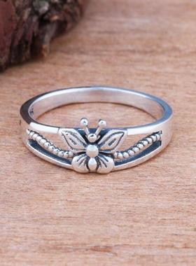 臻荣wish热卖镀s925泰银滴油蝴蝶