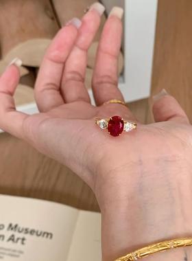 法式复古经典拟真红宝石鸽子蛋