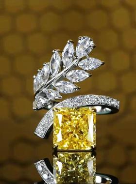 时尚个性黄钻食指指环雷迪恩冰花