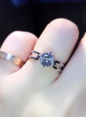 爆款仿莫桑钻戒指女丝带镂空一