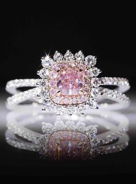 爆款双色电镀pt950仿真彩色锆石