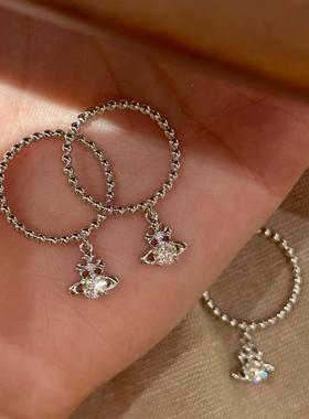 时尚轻奢土星小滴溜戒指小众设计