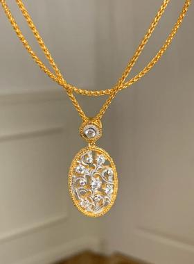 意大利织纹雕金拉丝工艺中古