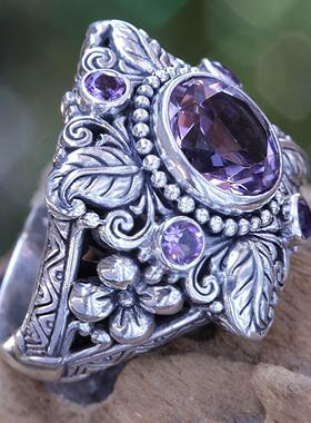 臻荣亚马逊新款奢华紫水晶戒指