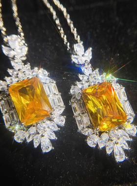 超闪科技钻吊坠微镶满钻祖母绿