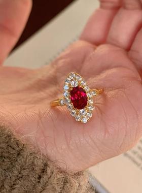 vintage中古风守护盾牌鸽血