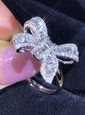 臻荣速卖通新款蝴蝶结梯方锆石