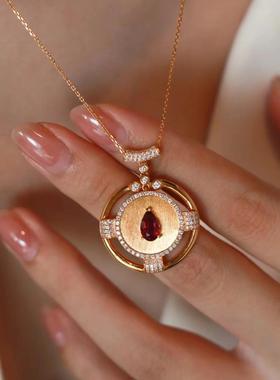 意大利布拉提高级拉丝红宝石吊坠