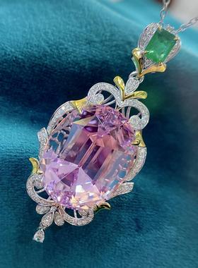 超闪粉钻吊坠夸张鸽子蛋椭圆项链