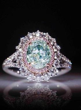 臻荣wish热卖新款粉色水晶锆石