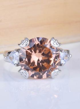 网红新款大克拉仿摩根石香槟钻