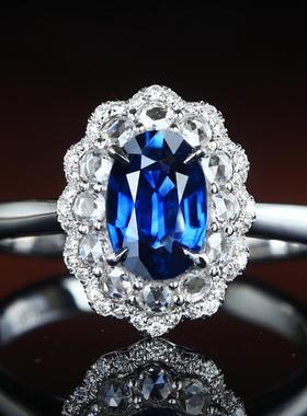 新款戴妃款皇家蓝宝石戒指经典