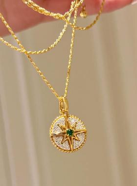 法式复古六芒星盘吊坠女轻奢时尚