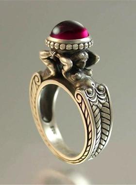 臻荣wish热卖新款美人鱼红宝石