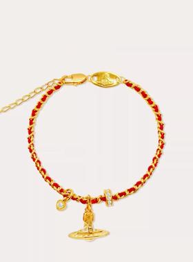 西太后同款土星吊坠红绳编织手链