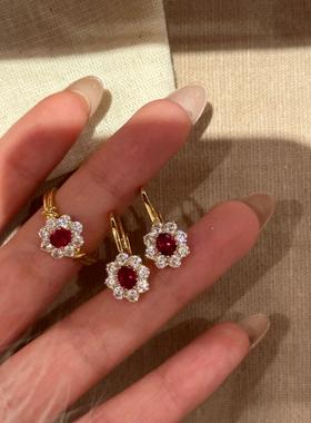 高级感编制设计鸽血红宝戒指轻奢