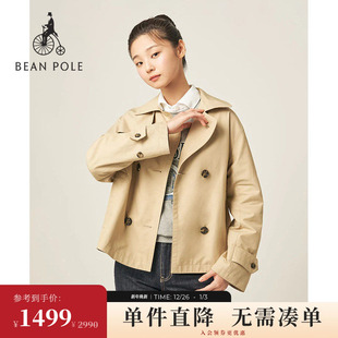 双排扣风衣 BEANPOLE滨波25秋冬女摩登精英风柔系通勤韩式 新品