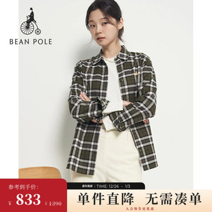 2025年秋冬女士休闲纯棉通勤格纹长袖 BEANPOLE滨波 衬衫 新品