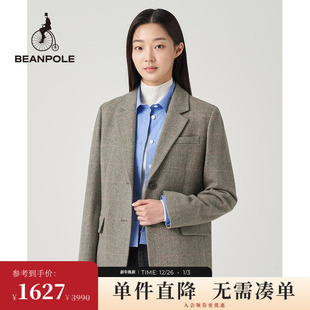 BEANPOLE滨波 单西 女士卡其色休闲职场100%羊毛西装