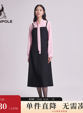 BEANPOLE滨波  女士休闲黑色优雅简约款时尚都市淑女风吊带连衣裙