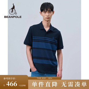 条纹撞色拼接 春夏新款 BEANPOLE滨波 T恤 男商务短袖 POLO衫