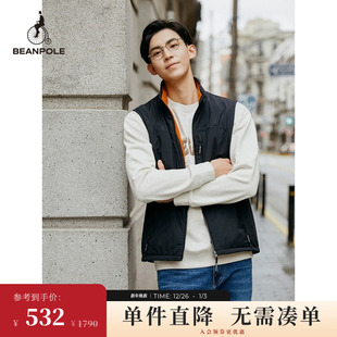 BEANPOLE滨波 蓝色SPOKE摇粒绒内里立领马甲背心 男士