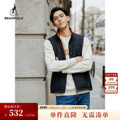 BEANPOLE滨波 男士 蓝色SPOKE摇粒绒内里立领马甲背心