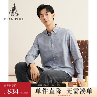 哥伦格图案户外休闲长袖 BEANPOLE滨波2025年秋冬男士 衬衫 新品
