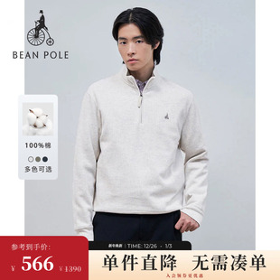 100%棉 打底衫 BEANPOLE滨波 商务休闲日常半高领长袖 卫衣 男士