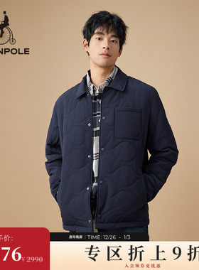 BEANPOLE滨波  男士商务休闲低调通勤风低调简约翻领绗缝棉服外套