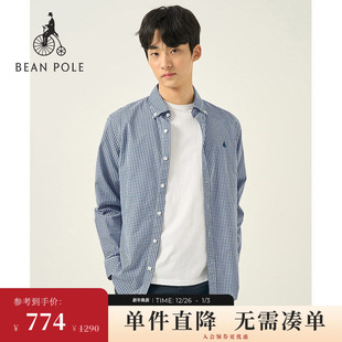 千鸟格纹日常通勤休闲长袖 BEANPOLE滨波2025秋冬男士 衬衫 新品