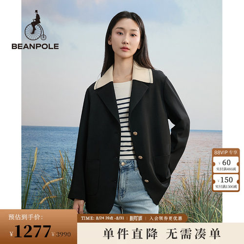 BEANPOLE滨波撞色针织领单西