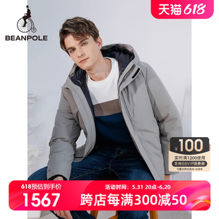 秋冬季 BEANPOLE滨波 商务休闲保暖连帽鹅绒羽绒服 90%鹅绒 男士