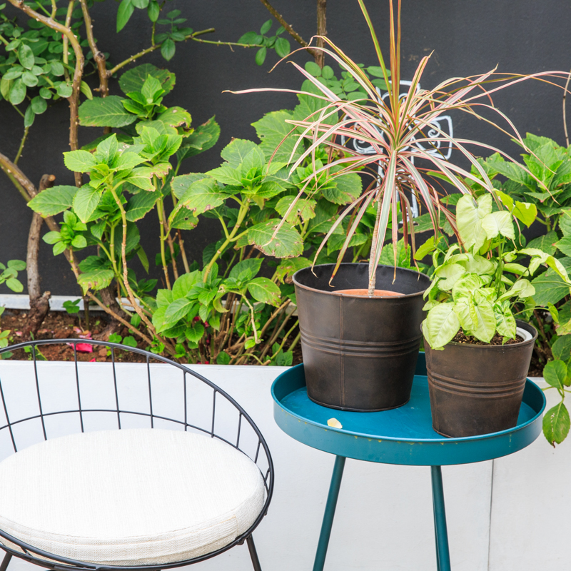 复古腰线铁皮圆形花盆花卉观叶绿植桌面优惠套装包邮北欧怀旧杂货