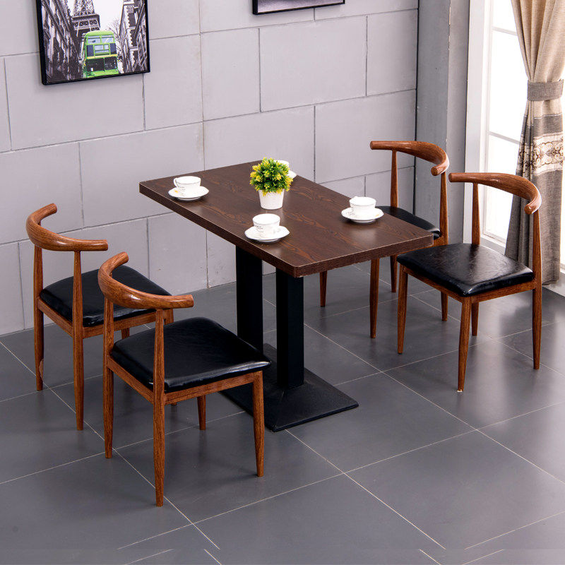 椅子商务双人新中式座椅饭堂沙县饭店小户型火锅甜品小型快餐桌