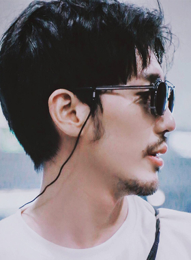 白宇同款眼镜链条ins风时尚复古防滑牛皮绳挂脖墨镜防掉眼镜挂绳