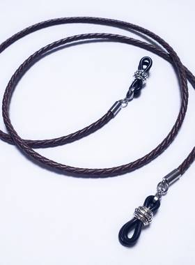 眼镜绳子防滑防掉文艺时尚简约复古明星同款男女挂脖牛皮眼镜挂绳