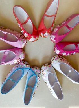 红楼梦演出林黛玉薛宝钗迎春探春贾母夫人学生儿童绣花鞋复古布鞋