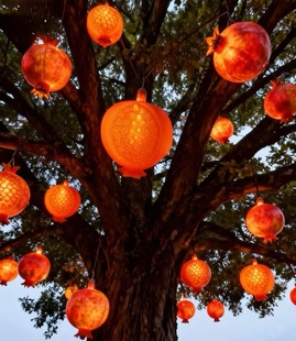 太阳能石榴灯草莓灯柿子灯火龙果民宿庭院树木亮化低压户外防雨