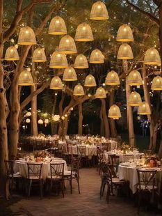 发光灯笼古风装饰灯笼LED仿竹编灯景区古镇树木亮化装饰户外防水