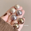 亮光金半圆圈无耳洞蚊香盘耳夹高级感秋冬新潮925银钉耳环饰