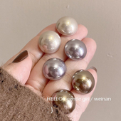 亮光金半圆圈无耳洞蚊香盘耳夹高级感秋冬新潮925银钉耳环饰